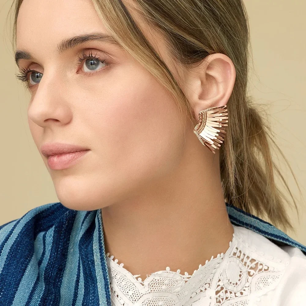 🌺🎉HP🎉🌺 NWT Mignonne Gavigan Mini Madeline Earrings Rose Gold Glitter - Picture 16 of 16